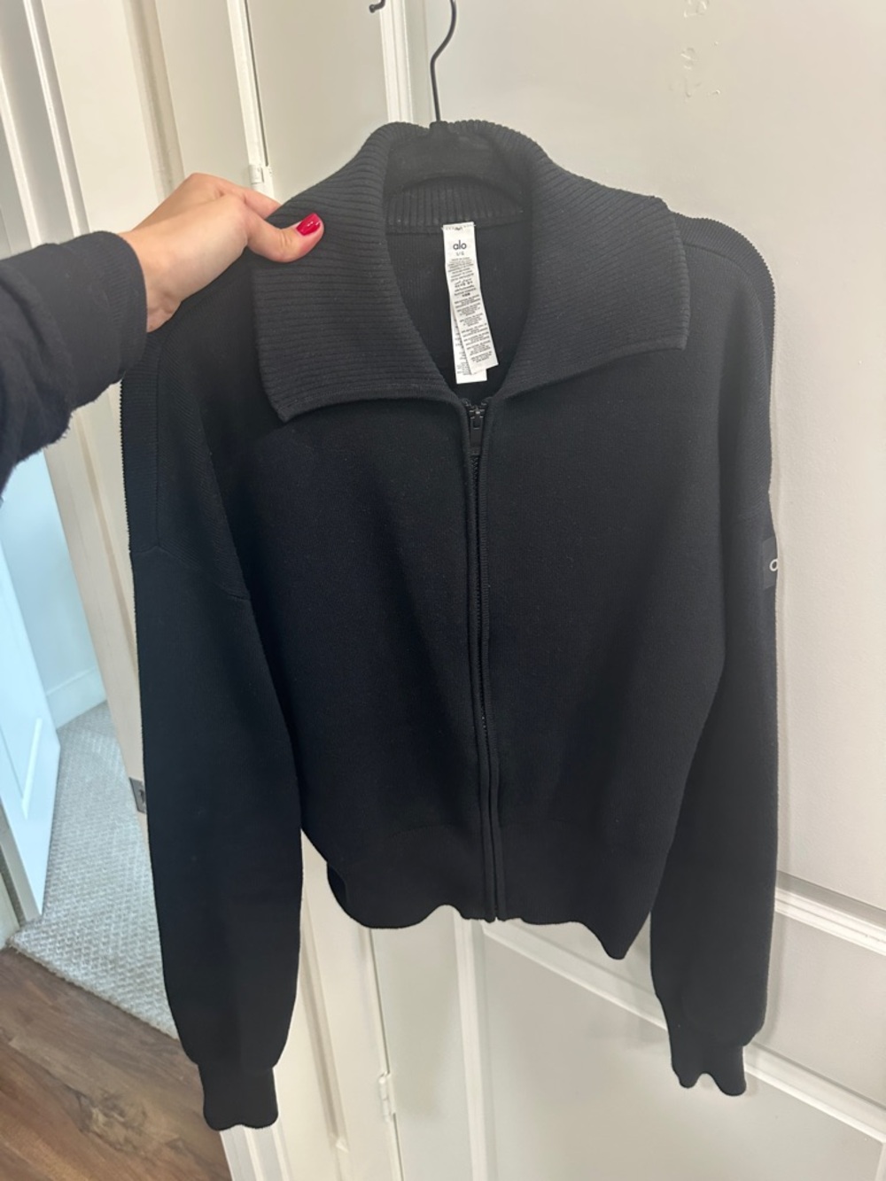 ALO Yoga full zip scholar knit jacket